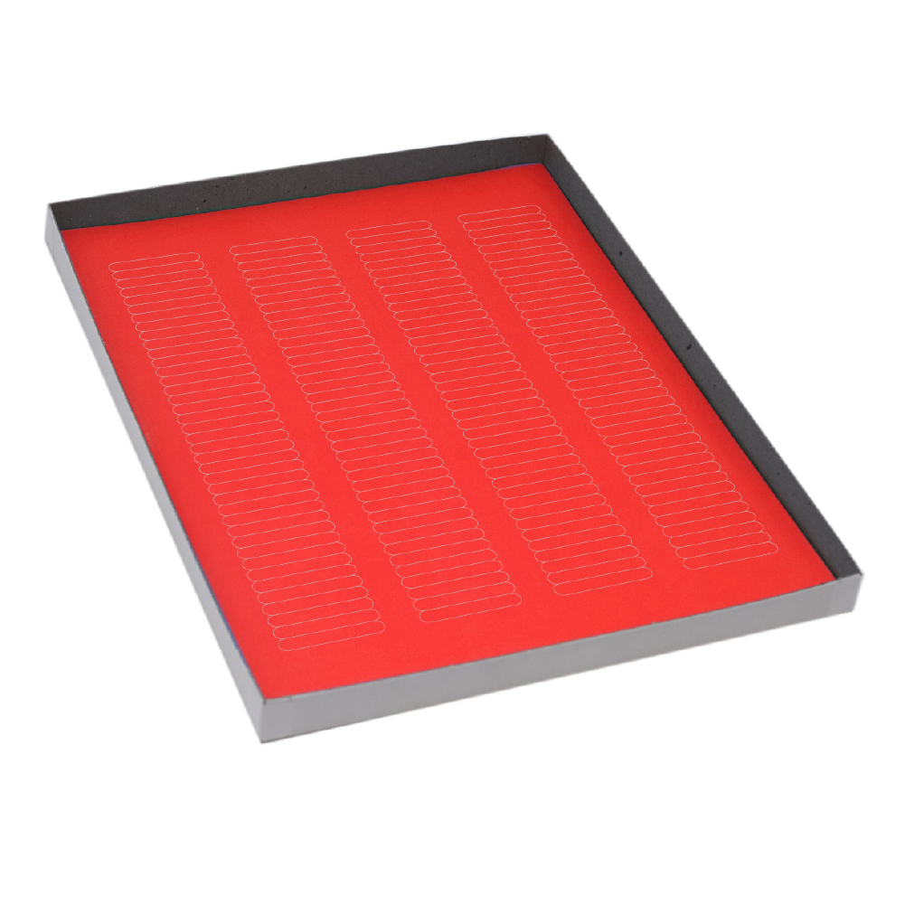 Globe Scientific Label Sheets, Cryo, 38x6mm, for Microplates, 20 Sheets, 156 Labels per Sheet, Red Image